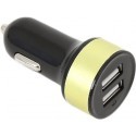 Omega car power adapter 2×USB 2100mA, yellow (42033)