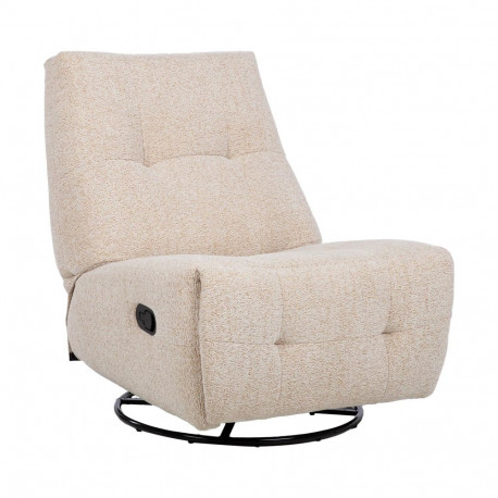 Recliner armchair WILLA with swinging and rotating manual mechanism, beige
