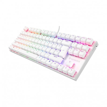 Genesis mehaaniline mänguriklaviatuur THOR 303 juhtmega US Outemu Peach Silent, valge