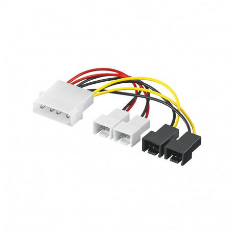 Goobay | Power cable/adapter for PC fans; 5.25 inch male to fan 2x 12 V/2x 5 V