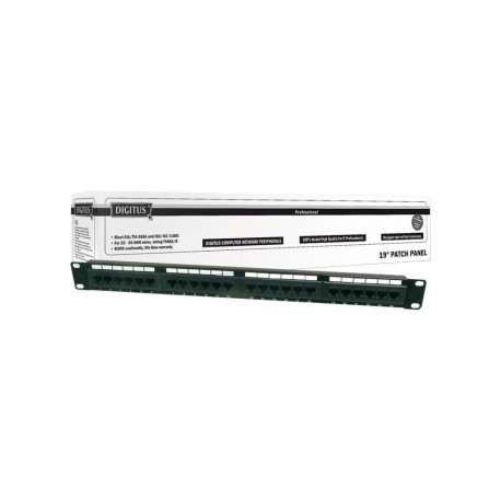 Digitus patchpaneel DN-91524U 48.2 x 4.4 x 10.9cm CAT 5e 24 x RJ45 7.7kg 30N max, must