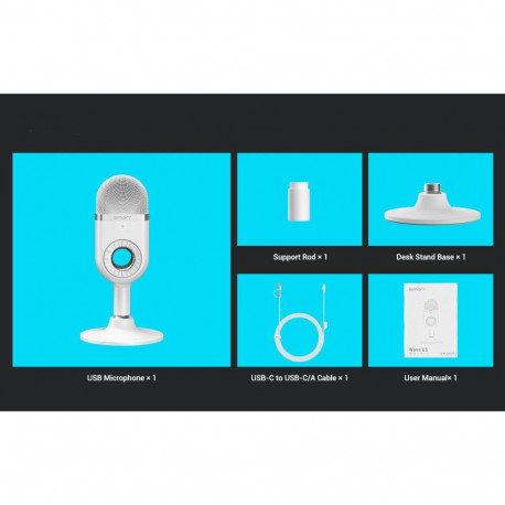 Microphone - SmallRig 3492 Simorr Wave U1 USB Condenser Cardioid White