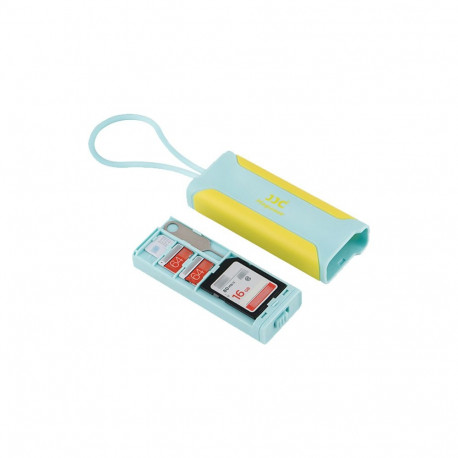 Memory Card Case - JJC MCR STM5BY 1 SD, 2 TF, 1 Nano SIM, USB Reader