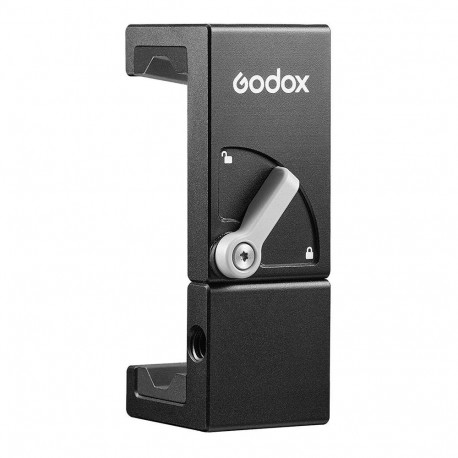 Phone Holder - Godox Metal Smartphone Clip (61-84mm, lever lock, cold shoe)