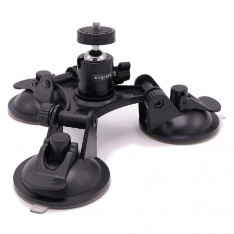 Camera Mount - Caruba Triple Suction Cup PRO Mount 1/4" Thread GoPro Adapter
