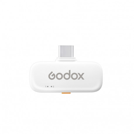 Microphone System - Godox C01 Kit2 2.4G Wireless Mic System, 200m Range, White