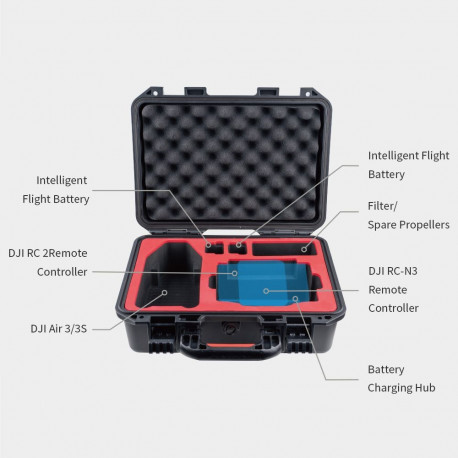 Case - PGYTECH DJI Air 3/3S Safety Carrying Case (waterproof, impact resistant, black)