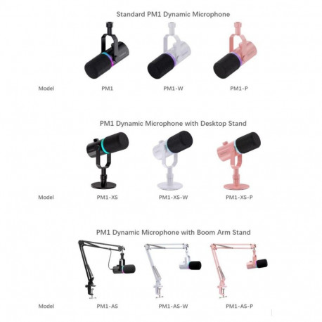 Microphone - Feelworld PM1 AS P Dynamic USB C Cardioid RGB Pink