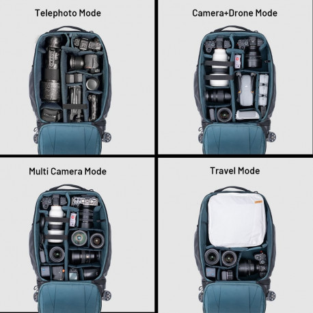Camera Backpack - PGYTECH Roller Backpack, expandable, customizable dividers, splash-proof, Space Bl