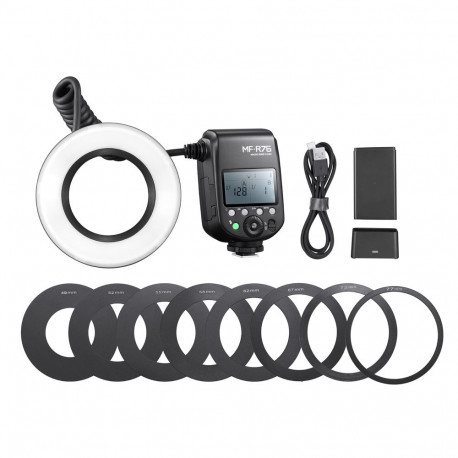 Photography Equipment - Godox MF R76 Macro Ring Flash, dual tube, 660 flashes