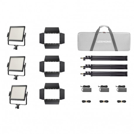 Lighting Equipment - Godox LP400Bi K3 LED Light Panel 3 Light Kit Bi-Color