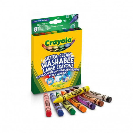 CRAYOLA 8 suurt pestavat rasvakriiti Ultra Clean