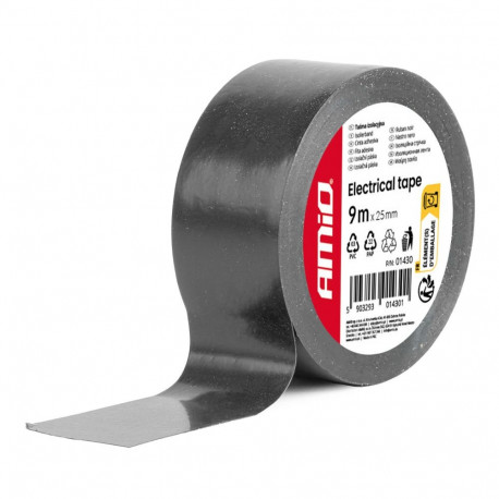 Taśma izolacyjna czarna szkot 25mm x 9m amio-01430