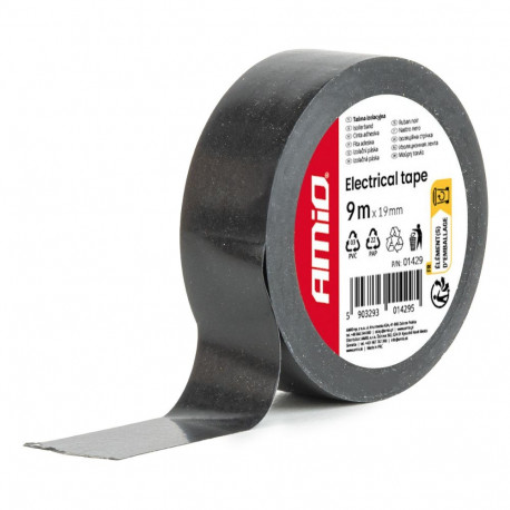 Taśma izolacyjna czarna szkot pcv19 mm x 9 m amio-01429