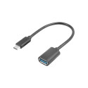 USB-C(M) 3.1->USB-A(F) ADAPTER CABLE 15CM BLACK OTG LANBERG
