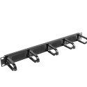 19" CABLE MANAGEMENT BRUSH PANEL 5 RINGS TYPE B 1U BLACK LANBERG