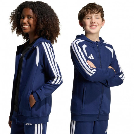 Bluza dla dzieci adidas Tiro 26 League Sweat Full Zip Hoodie granatowa KF3322 116cm