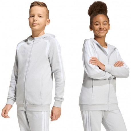 Bluza dla dzieci adidas Tiro 26 League Sweat Full Zip Hoodie szara KF3323 116cm