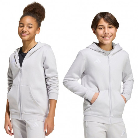 Bluza dla dzieci adidas Entrada 26 Full Zip Hoodie jasnoszara KH1779 140cm