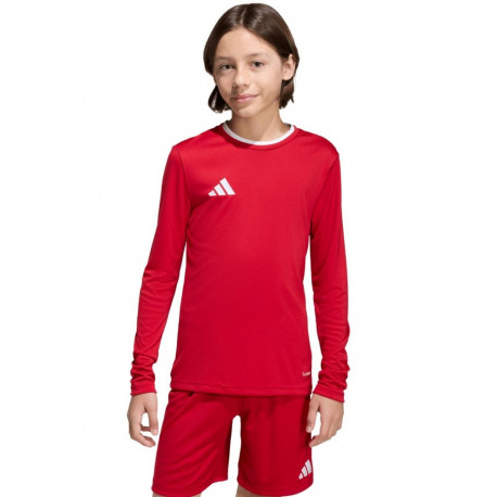 Koszulka dla dzieci adidas Entrada 26 Long Sleeve Jersey czerwona KF5878 116cm