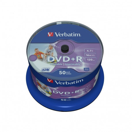 VERBATIM DVD+R 4,7GB 16X PRINTABLE FULL CAKE*50 43512