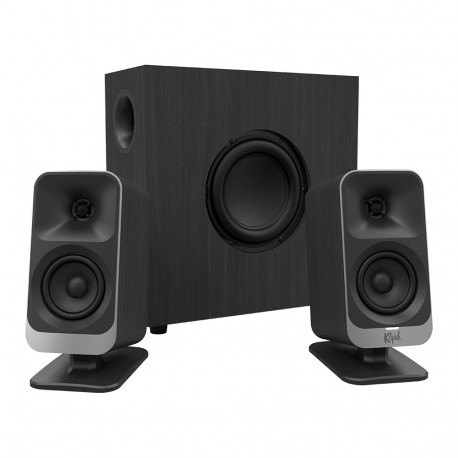 Klipsch ProMedia Lumina 2.1 Gaming Audio System with Subwoofer and LED Lighting Effects Built-in, Bl