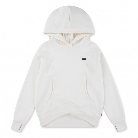 Hooded Sweatshirt for Girls Levi's Batwing Patch White - 10 Years