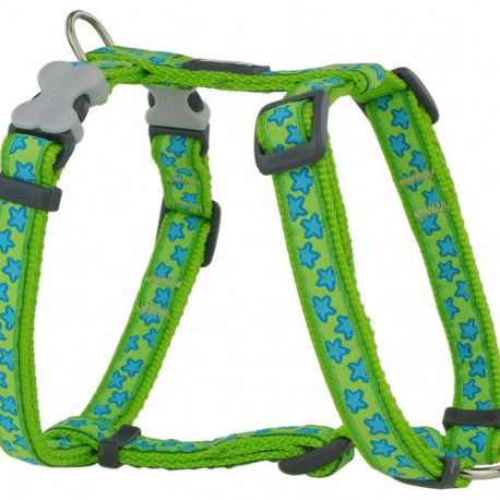 Dog Harness Red Dingo Style Turquoise Star Green 46-76 cm