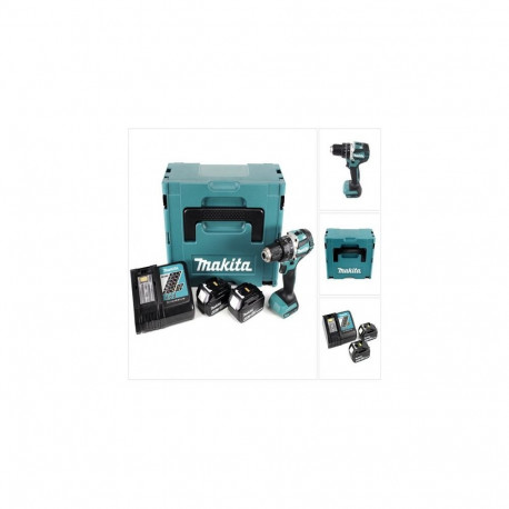 Makita DHP484RTJ - blue / black - MAKPAC, 2x Li-Ion Battery 5.0Ah