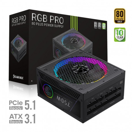 Gamemax PSU | RGB PRO 750G | 750 W | Gold | Full Modular