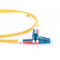 LC-LC Duplex Single Mode OS2 Fiber Patch Cord (9/125), Yellow