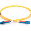 LC-LC Duplex Single Mode OS2 Fiber Patch Cord (9/125), Yellow