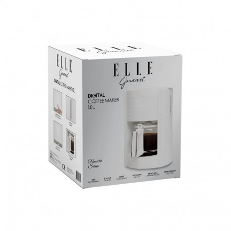Coffee Maker - ELLE 1.8L Filter Coffee Maker, Keep Warm, Washable Filter, White