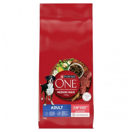 Dog Food - PURINA One Adult Medium/Maxi Beef with Rice 12kg