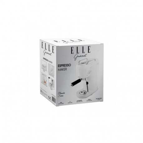 Coffee Maker - ELLE Espresso Machine 20 Bar, Milk Frother, 1L Water Tank, White