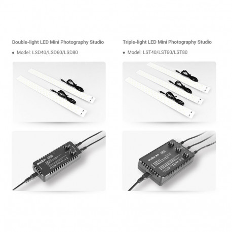 Photography Studio - Godox Portable Double Light LED Ministudio 5800K 10000-11000 Lumen