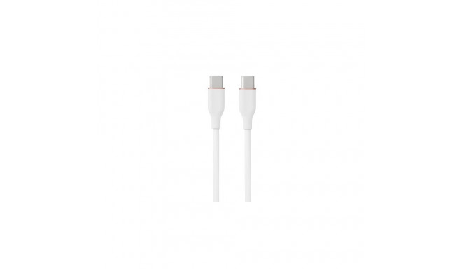 Silicone Cable USB Type-C - Type-C, 100W, (white, 2m)
