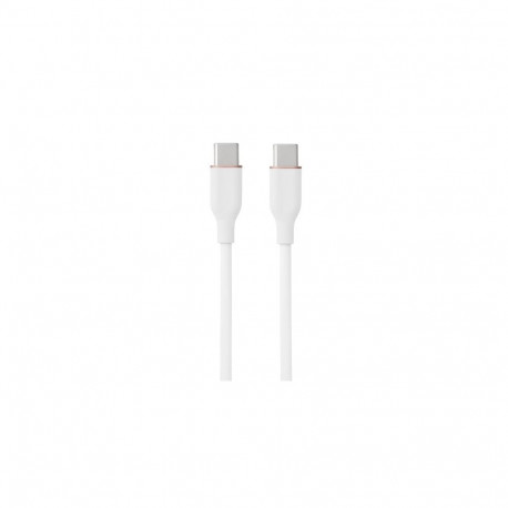 Silicone Cable USB Type-C - Type-C, 60W, (white, 2m)