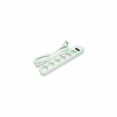 Extension cord 5m, 6 sockets, with switch