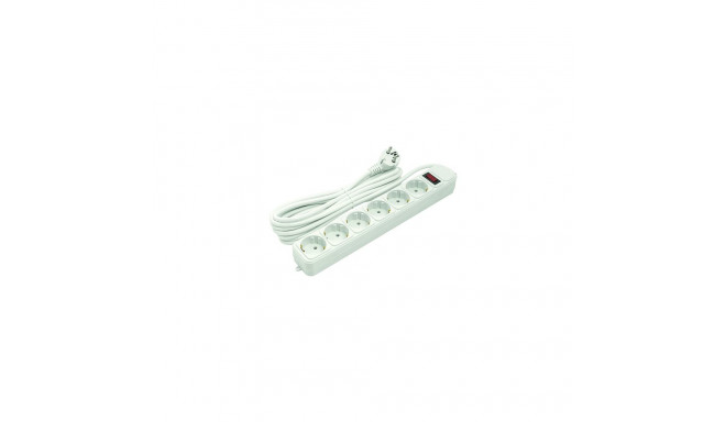 Extension cord 5m, 6 sockets, with switch