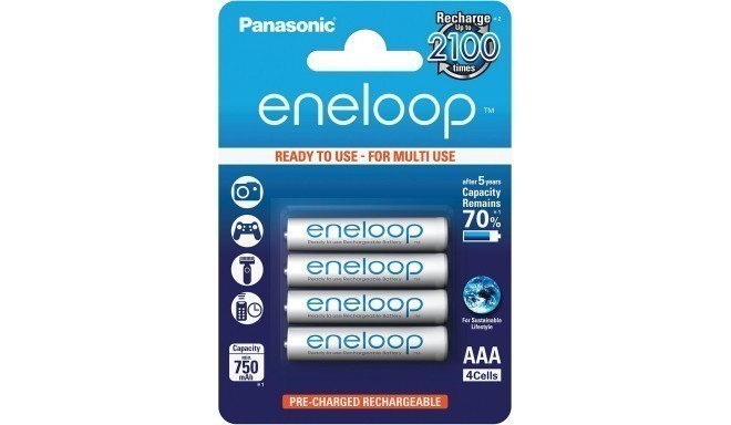 Panasonic eneloop rechargeable battery AAA 750 4BP