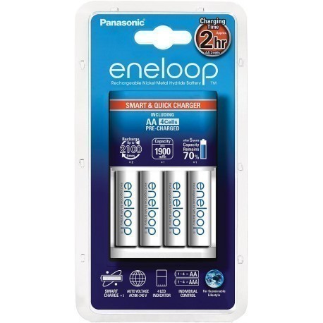 Panasonic eneloop laadija BQ-CC16 + 4x1900