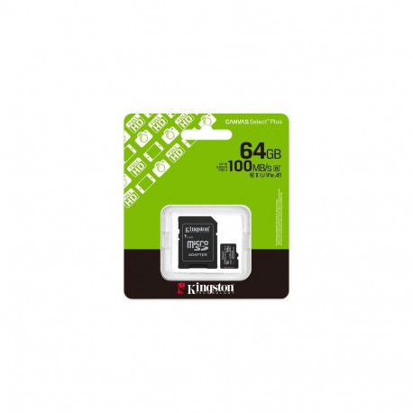 Kingston MicroSD Card Canvas Select Plus 64GB Class 10 + Adapter (SDCS3/64)