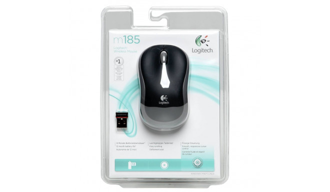Logitech M 185 Cordless Notebook Mouse USB black / grey