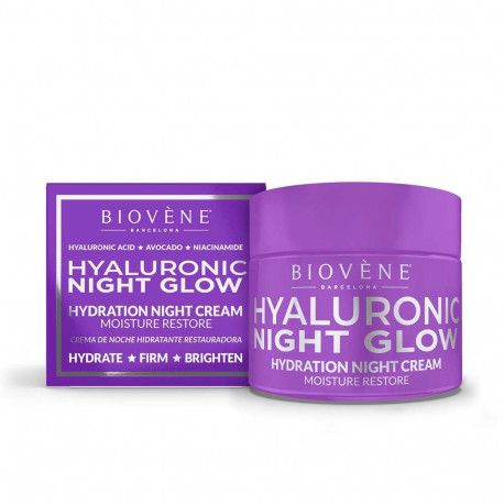 Biovène öökreem HYALURONIC NIGHT GLOW niisutav niiskust taastav 50ml