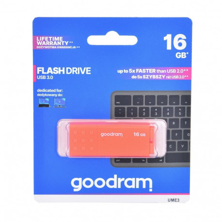 Goodram UME3-0160O0R1 USB mälupulk 16 GB USB Type-A 3.2 Gen 1 (3.1 Gen 1) oranž