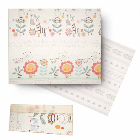 Haridusotstarbeline kahepoolne kokkupandav vahtmatt 180x200cm loomade mustriga