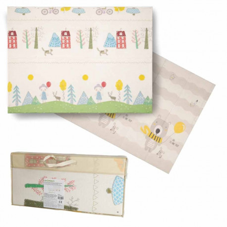 Haridusotstarbeline kahepoolne kokkupandav vahtmatt 150x200cm karupuu