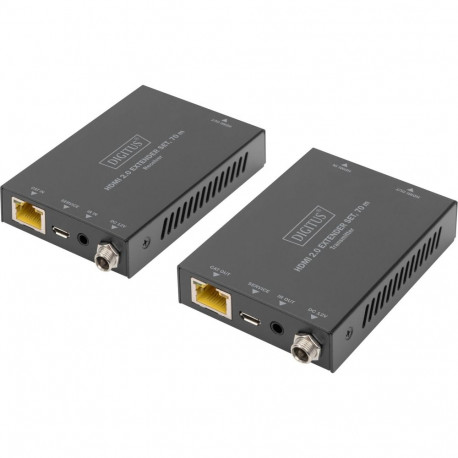 HDMI Extender Set 4K/60Hz, 70 Meter, HDMI Verlängerung (schwarz, Sendeeinheit + Empfängereinheit)