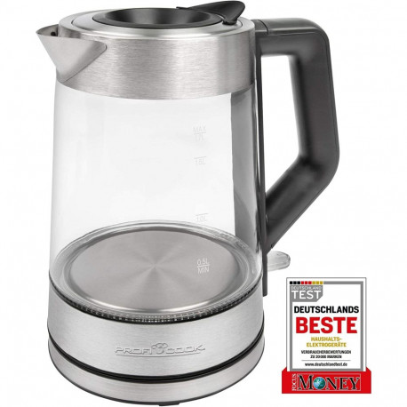 klaasveekeetja PC-WKS 1190 G roostevaba teras 1,7l, must